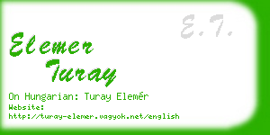 elemer turay business card